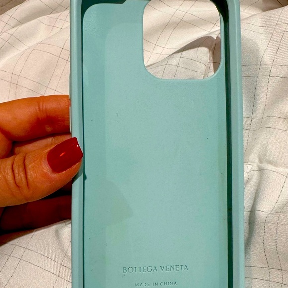 Authentic Bottega Veneta-Woven Intreccio rubber silicone IPhone Case-Light Blue - Picture 3 of 11